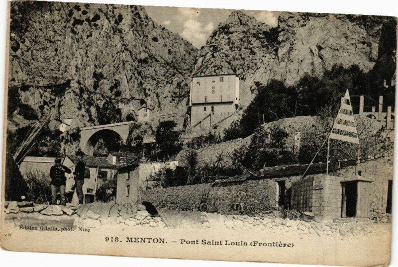 Carte postale ancienne Menton - Pont saint louis à Menton