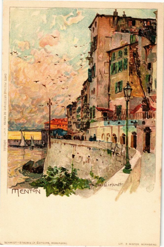 Carte postale ancienne Menton - Manuel wielandt à Menton
