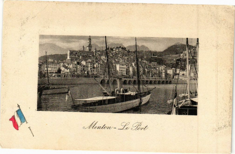Carte postale ancienne Menton - Le port à Menton