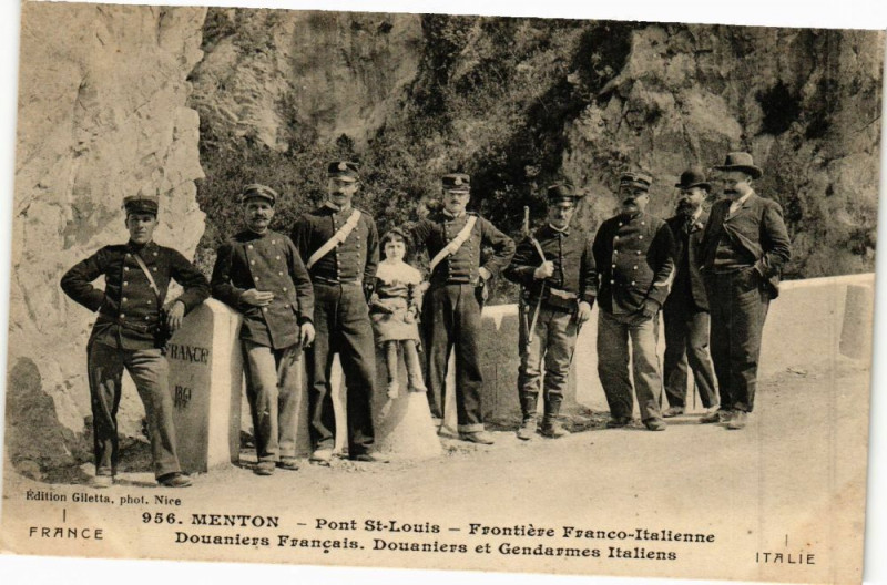 Carte postale ancienne Menton - Pont st - louis à Menton