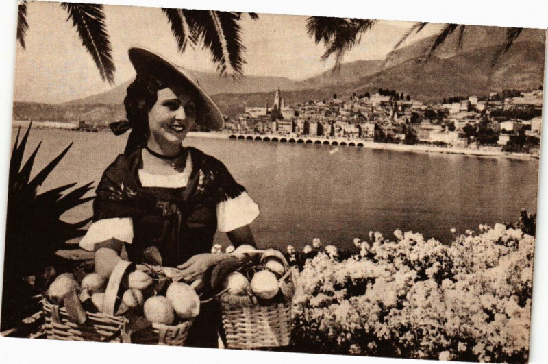 Carte postale ancienne Menton - La perle de la france à Menton
