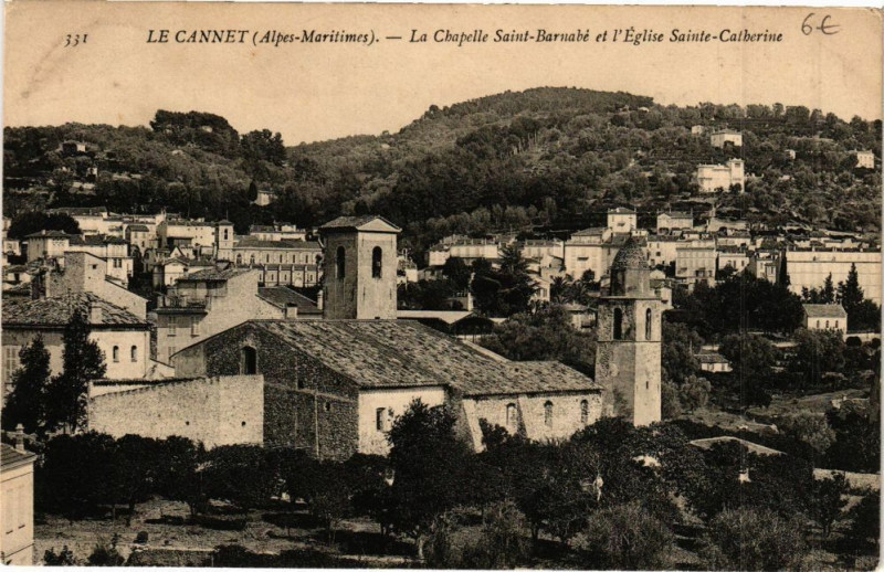 Carte postale ancienne Le Cannet - La chapelle saint - barnaube au Cannet