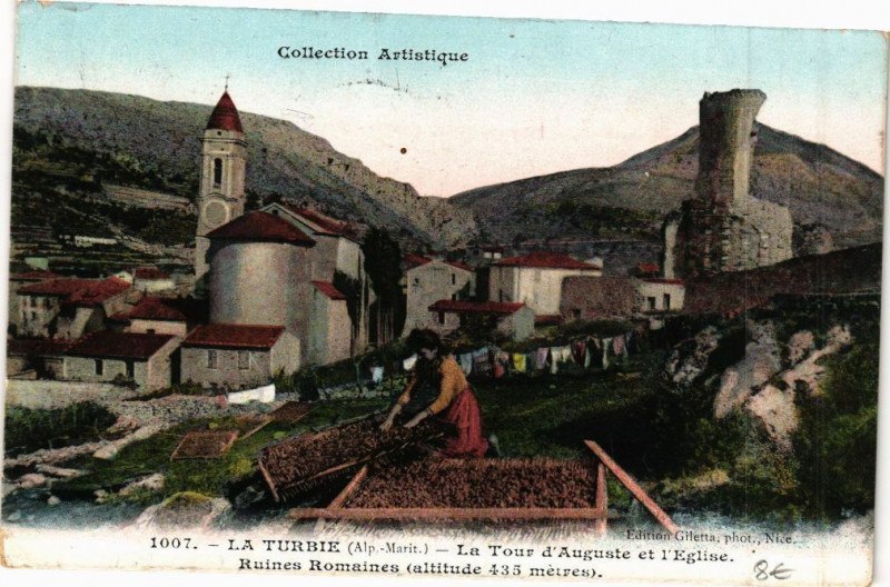 Carte postale ancienne La Turbie - La tour d'auguste à La Turbie