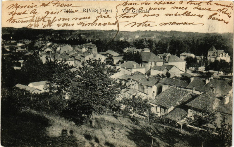 Carte postale ancienne Rives - Vue générale à Rives