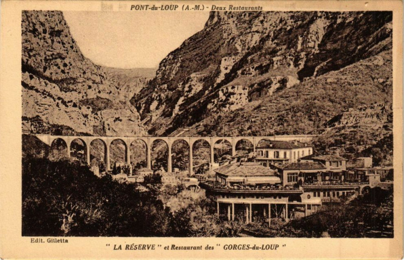 Carte postale ancienne La reserve et restaurant des Gorges du Loup
