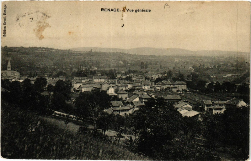 Carte postale ancienne Renage - Vue générale à Renage