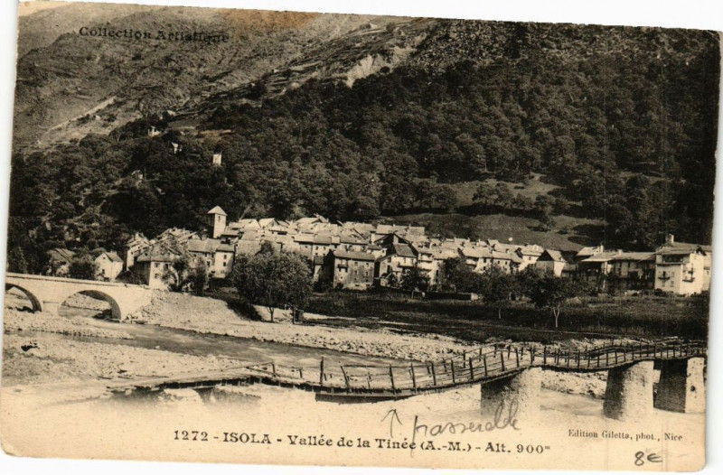Carte postale ancienne Isola - Vallée de la Tinée à Isola