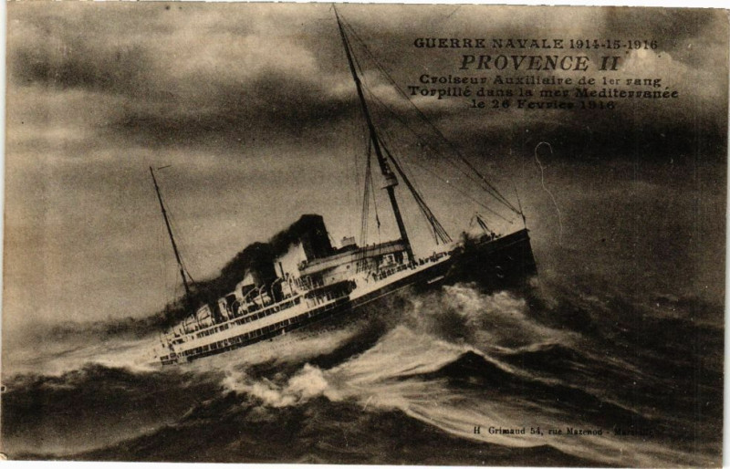 Carte postale ancienne Guerre Navale 1914-15-1916 - Provence à Vence