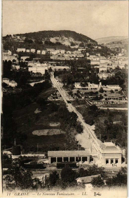 Carte postale ancienne Grasse - Le nouveau funiculaire à Grasse