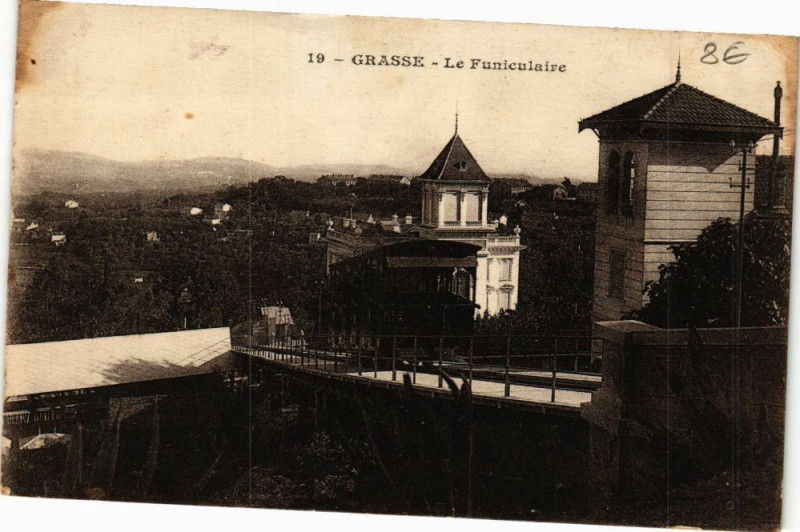 Carte postale ancienne Grasse - Le Funiculaire à Grasse