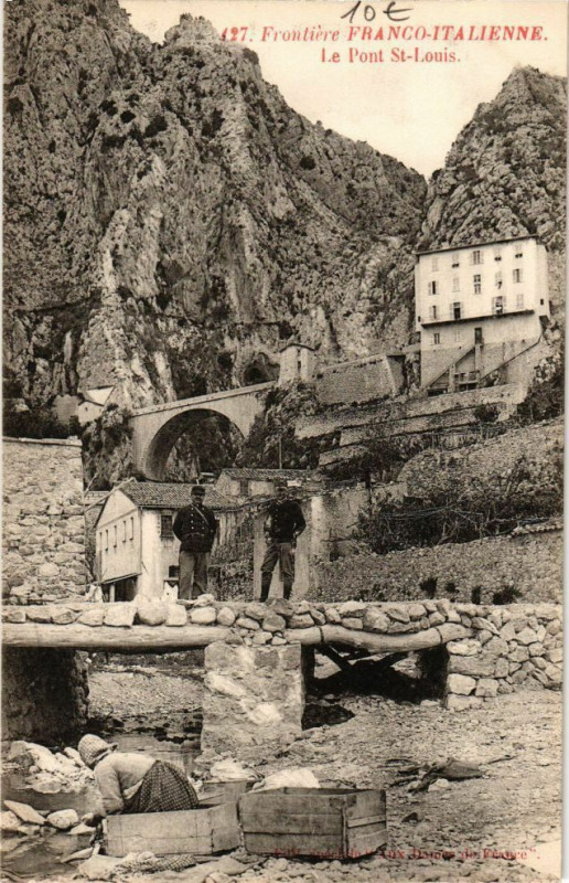 Carte postale ancienne Frontierre franco - italienne