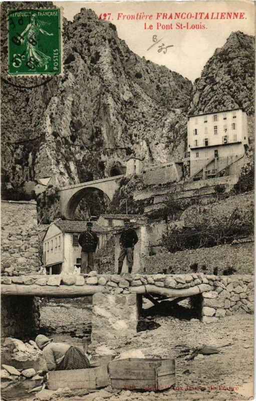 Carte postale ancienne Frontiere franco - italienne
