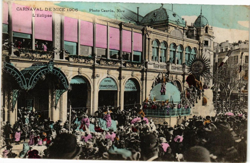 Carte postale ancienne Carnaval de Nice 1906 - L'Eclipse à Nice