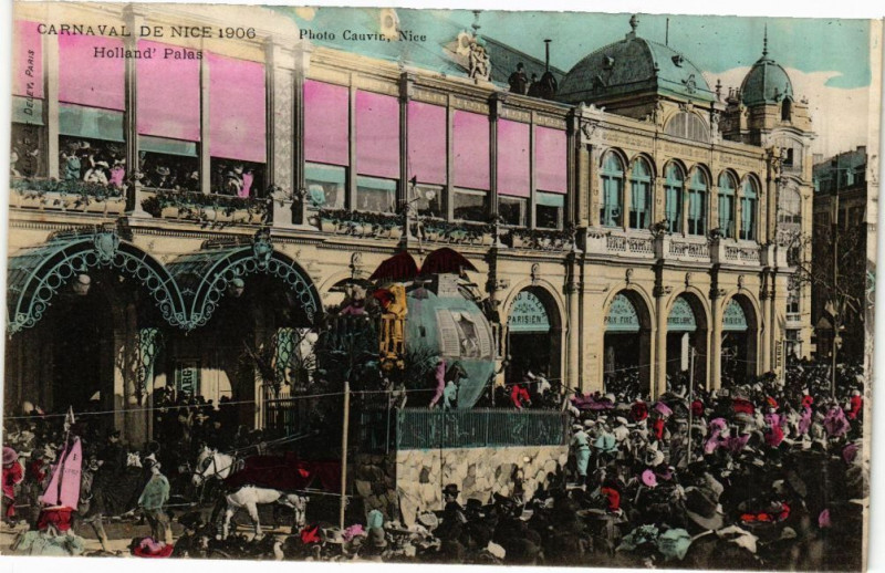 Carte postale ancienne Carnaval de Nice 1906 - Holland' Palas à Nice
