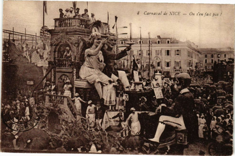 Carte postale ancienne Carnaval de Nice - On s'en fait pas à Nice