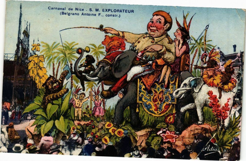 Carte postale ancienne Carnaval de Nice - Explorateur à Nice