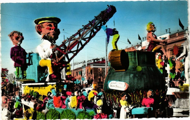 Carte postale ancienne Carnaval de Nice - Char Vieilles poules à Nice