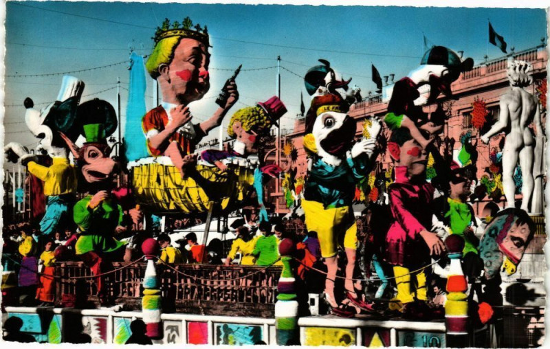 Carte postale ancienne Carnaval de Nice - Char La Nursery de Carnavalon à Nice
