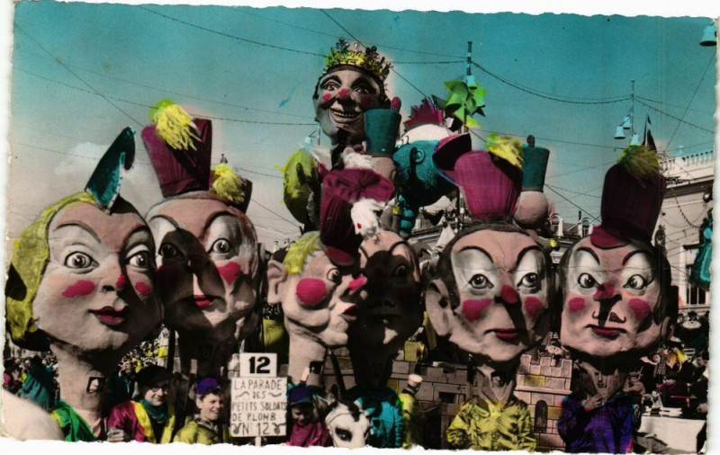 Carte postale ancienne Carnaval de Nice - Char de Sa Majesté Carnaval à Nice