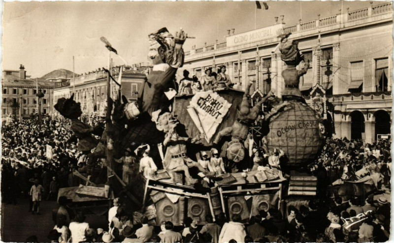 Carte postale ancienne Carnaval de Nice - Char Chahut à Nice
