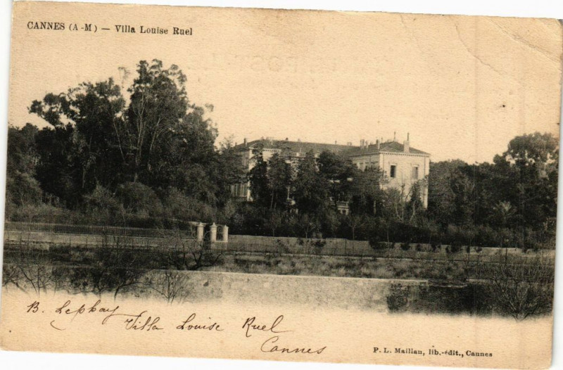 Carte postale ancienne Cannes - Villa louise ruel à Cannes