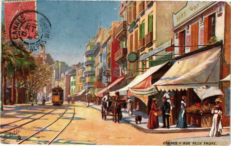 Carte postale ancienne Cannes - Rue felix faure à Cannes