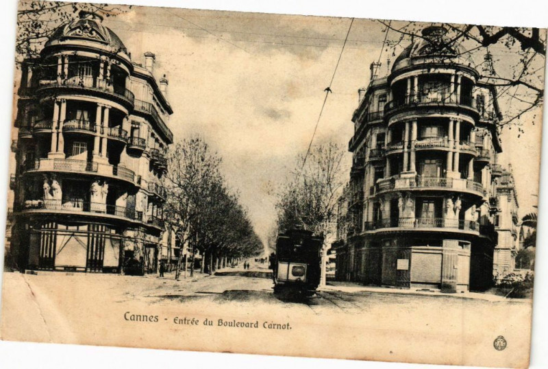 Carte postale ancienne Cannes - Entree du boulevard carnot à Cannes