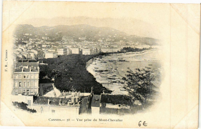 Carte postale ancienne Cannes - Vue prise du Mont-Chevalier à Cannes