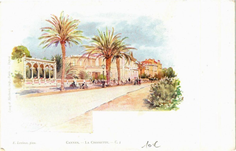 Carte postale ancienne Cannes - La Croisette à Cannes