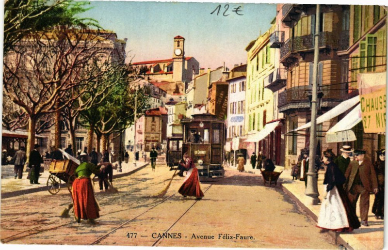 Carte postale ancienne Cannes - Avenue Félix-Faure à Cannes