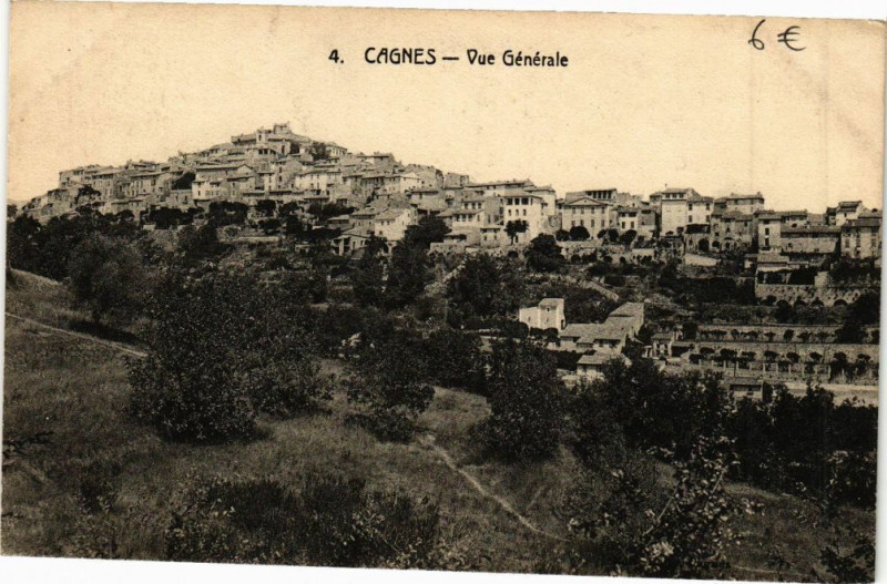 Carte postale ancienne Cagnes - Vue générale