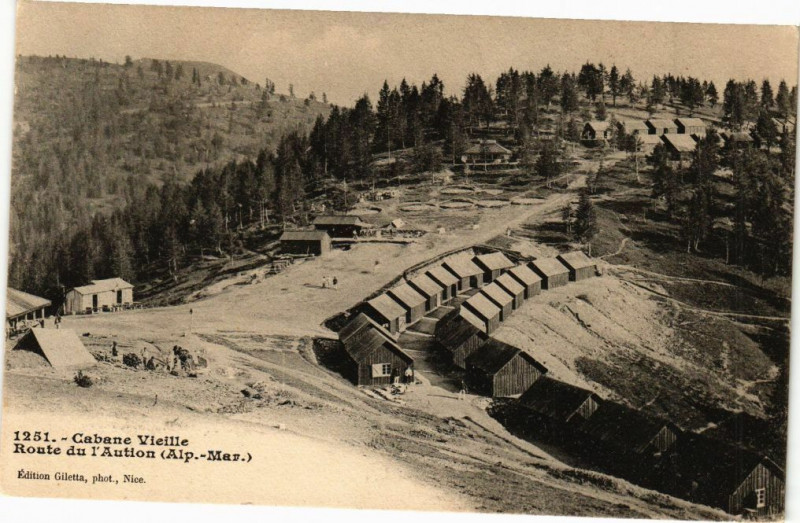 Carte postale ancienne Cabane Vieille - Route du l'Aution