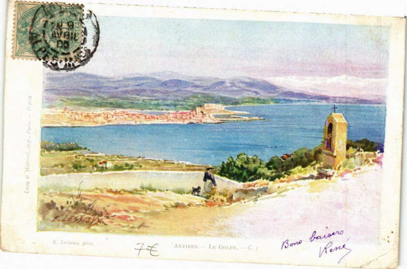 Carte postale ancienne Antibes - Le Golfe à Antibes