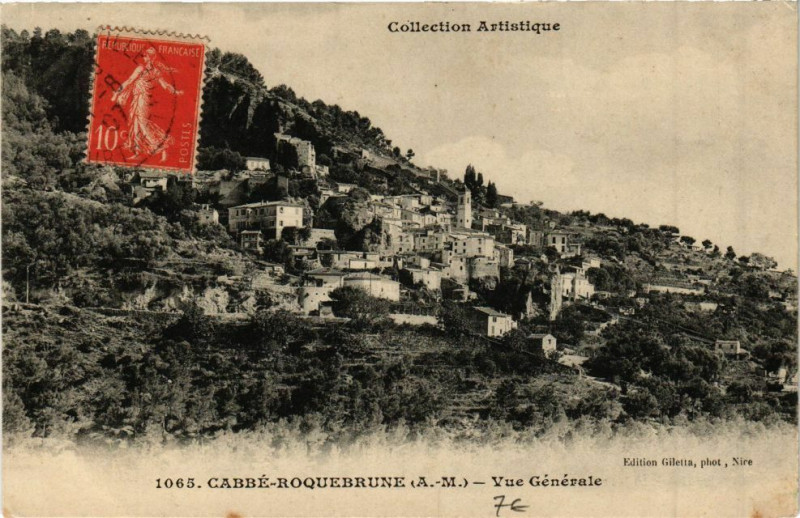 Carte postale ancienne Cabaine - Roquebrune - Vue générale