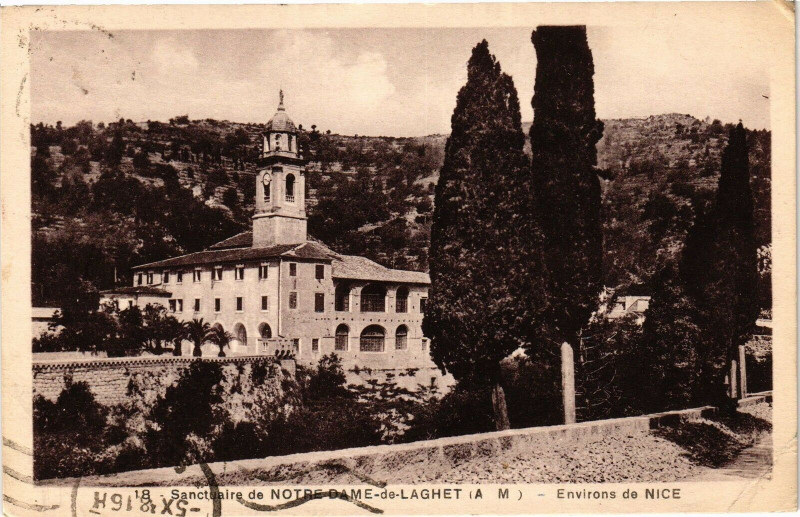 Carte postale ancienne Sanctuaire de notre dame de - Laghet - Environs de Nice à Nice