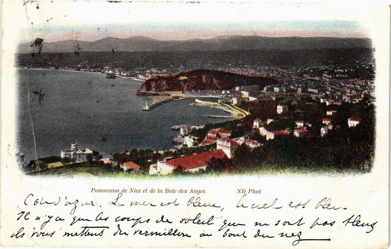 Carte postale ancienne Panorama De Nice et de la baie des anges à Nice