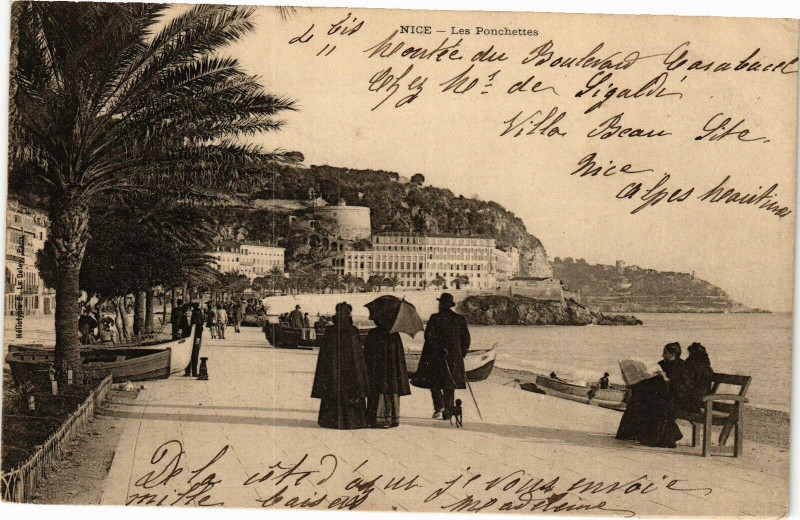 Carte postale ancienne Nice - Les ponchettes à Nice