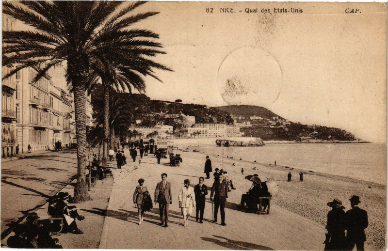 Carte postale ancienne Nice - Quai des etats unis à Nice