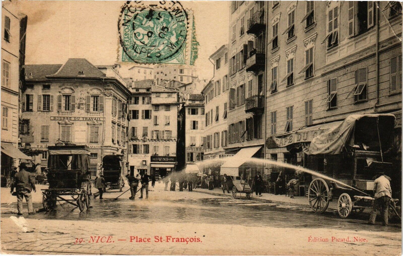 Carte postale ancienne Nice - Place st. Francois à Nice