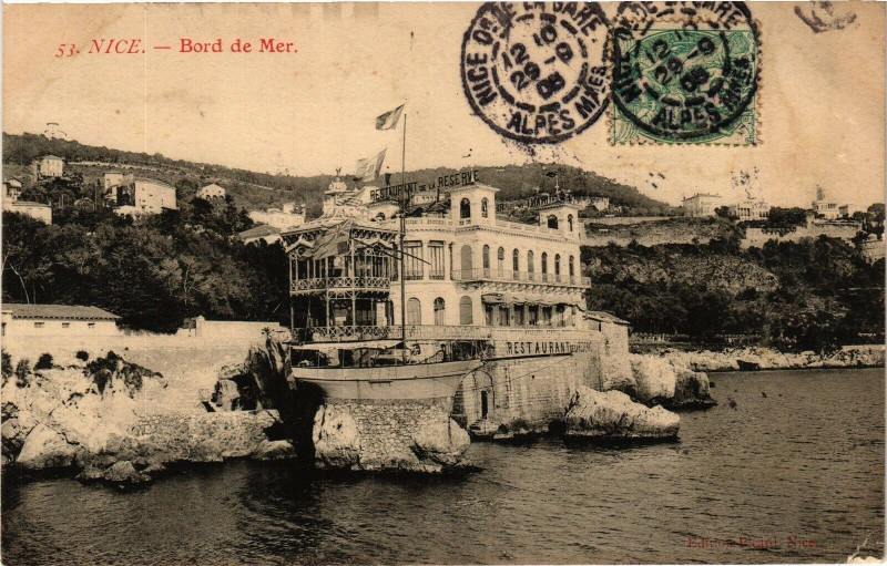 Carte postale ancienne Nice - Bord de mer à Nice