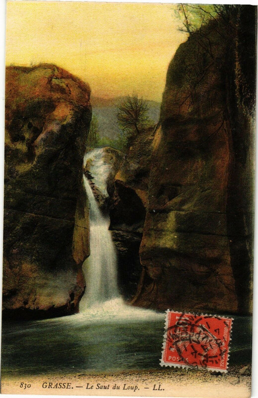Carte postale ancienne Grasse - Le saut du loup à Grasse