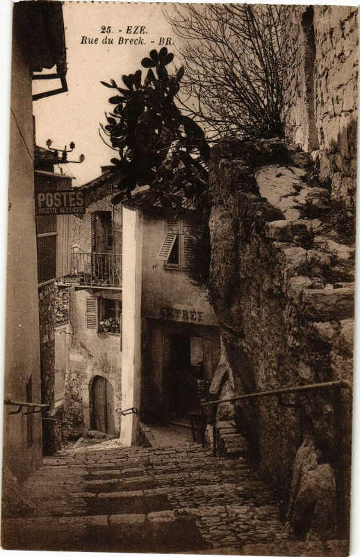 Carte postale ancienne Eze - Rue du breck à Èze