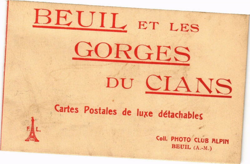 Carte postale ancienne Beuil et les gorges du cians à Beuil