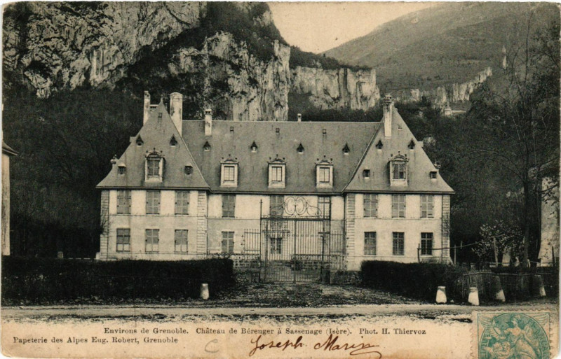 Carte postale ancienne Env. de Grenoble - Chateau de Beranger a Sassenage - à Grenoble