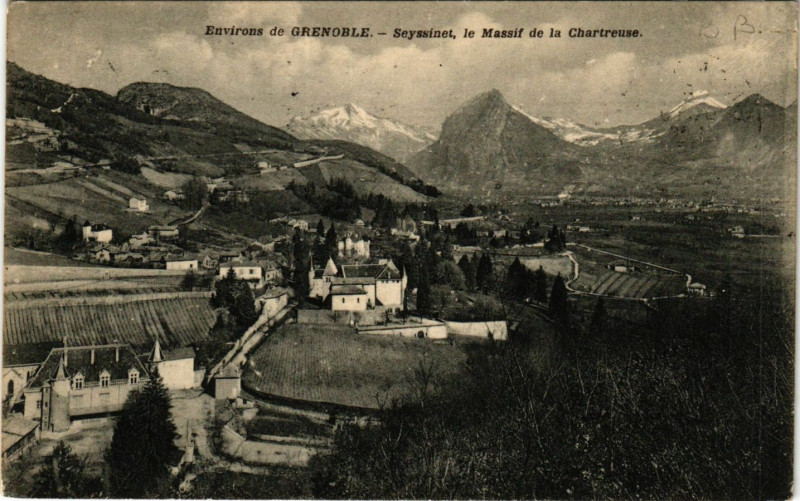 Carte postale ancienne Env. de Grenoble - Seyssinet le Massif de la Chartreuse à Grenoble