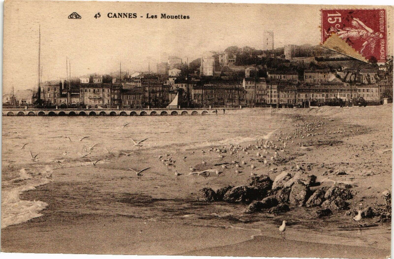 Carte postale ancienne Cannes - Les Mouettes à Cannes