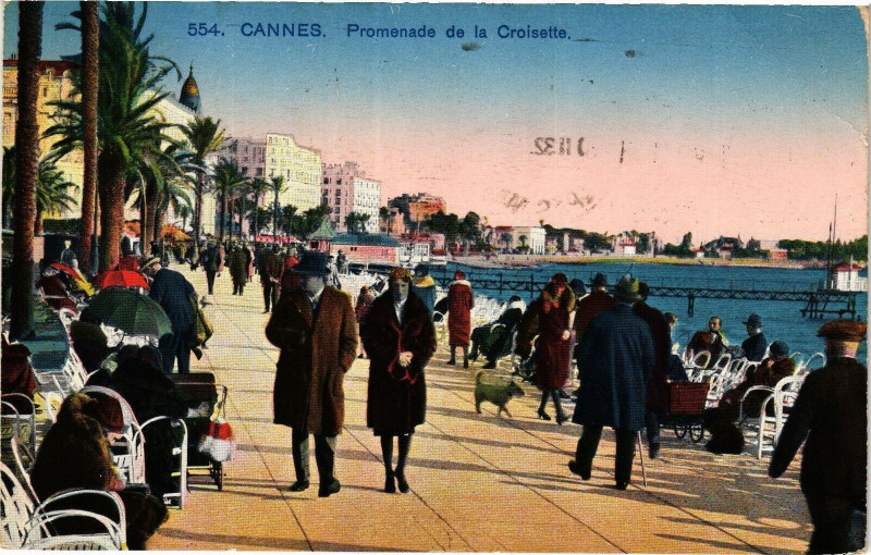 Carte postale ancienne Cannes - Promenade de la Croisette à Cannes