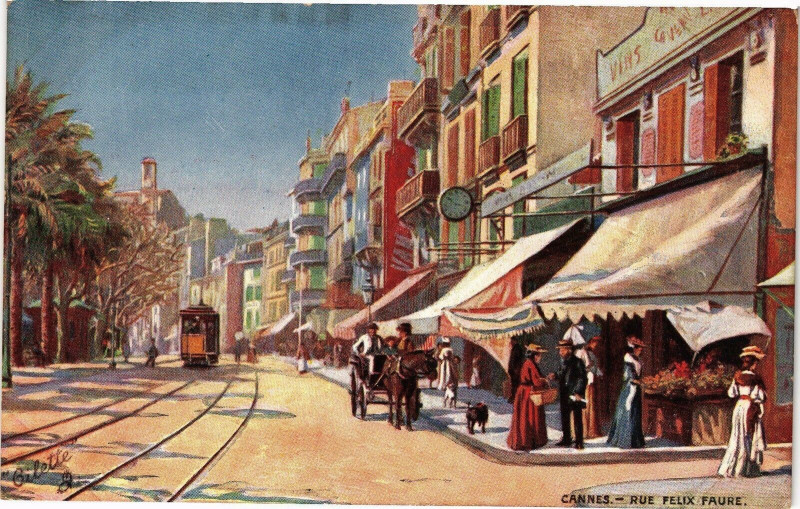 Carte postale ancienne Cannes - Rue Felix Faure à Cannes