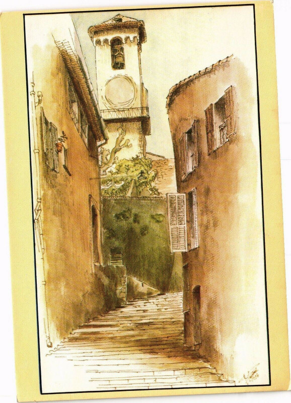 Carte postale ancienne Cannes - Vieille rue Suquétane à Cannes