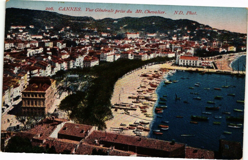 Carte postale ancienne Cannes - Vue Générale prise du Mt-Chevalier à Cannes